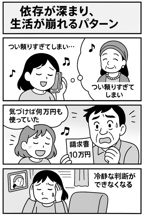 依存が深まり、生活が崩れるパターン